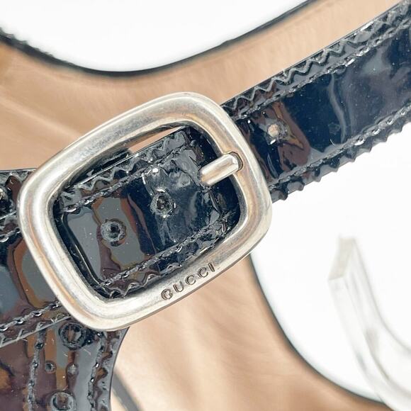 Gucci Black Patent Leather Queercore Dionysus Buckle Snake Heel Pumps EU 38 - Picture 9 of 15